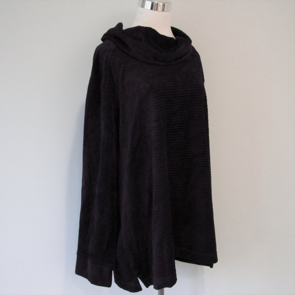 NWT Purple Velour Ribbed Cowl Neck Top Sweater - Picture 8 of 10